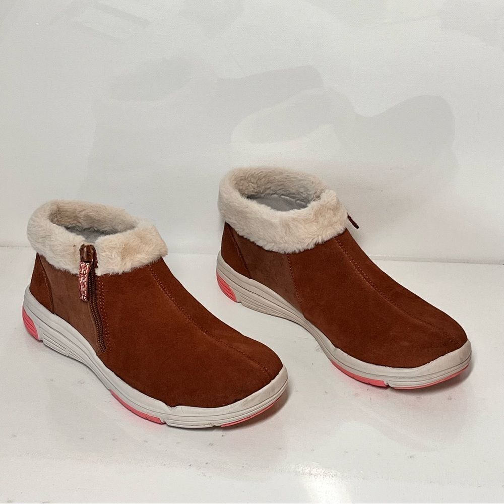 Ryka Water-Repellent Suede Faux Fur Anchorage Mid Ankle Boots